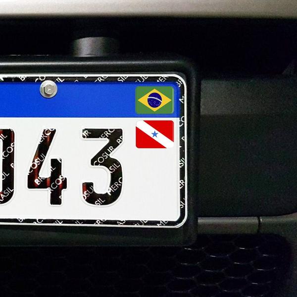 Imagem de Adesivos Bandeiras Brasil E Pará Placa Nova Carro Resinados