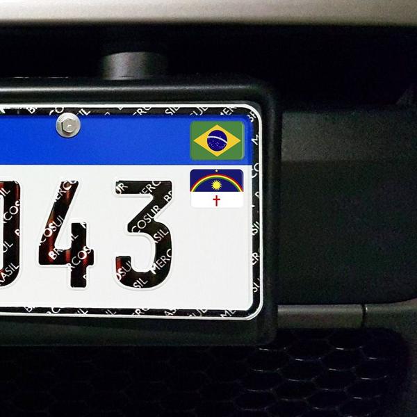 Imagem de Adesivos Bandeiras Brasil/Pernambuco Placa Nova Carro - Kit