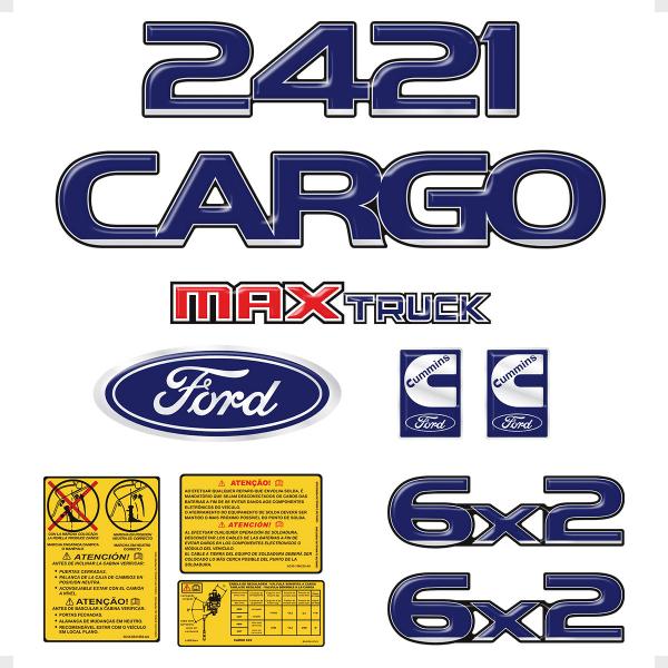 Imagem de Adesivos Caminhão Cargo 2421 Emblemas Maxtruck 6x2 Generico