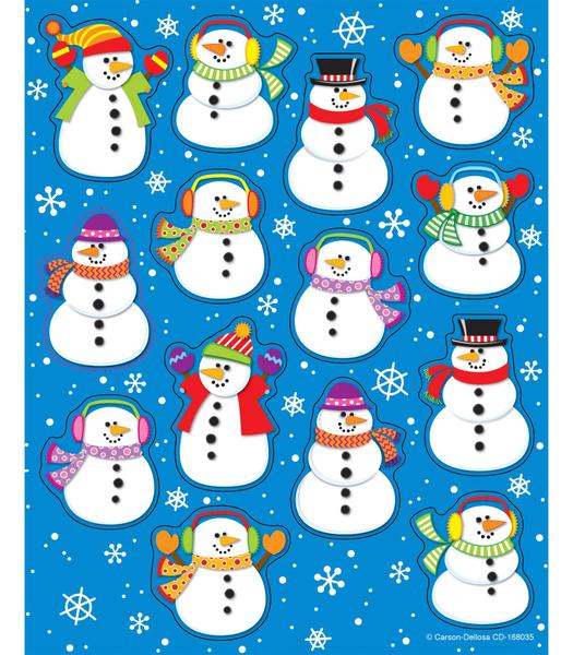 Imagem de Adesivos Carson Dellosa Snowman 84 peças para trabalhos de casa e decoração