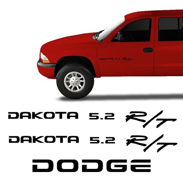 Imagem de Adesivos Dakota 5.2 R/t Dodge Emblema Lateral/traseiro Preto