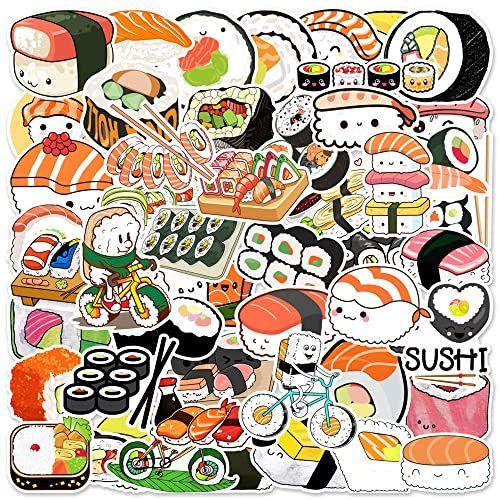 Imagem de Adesivos de Arroz com Rolinho de Sushi, 50 Pcs Kawaii Japonês (70 char)