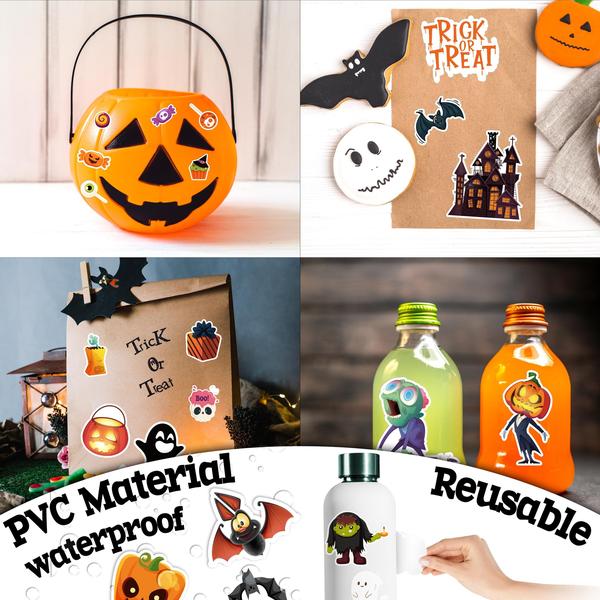 Imagem de Adesivos de Halloween LINAYE 300PCS impermeáveis para crianças