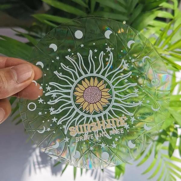 Imagem de Adesivos de Janela Arco-Íris Suncatcher - PVC Anticolisão para Decoração de Parede