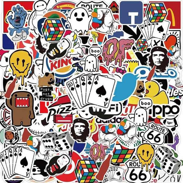 Imagem de Adesivos de Logotipo Estéticos - 50, 100 ou 300 Peças para Telefone, Carro, Laptop e Skate