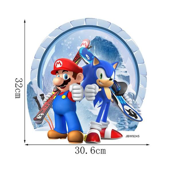 Imagem de Adesivos de Parede 3D Coloridos de Anime - Mario, Sonic e Outros - PVC Infantil