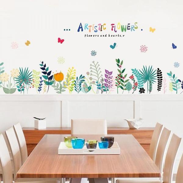 Imagem de Adesivos de parede Wokex Flower Baseboard Children Room Decor