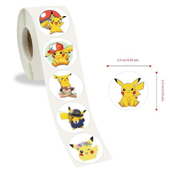 Imagem de Adesivos de Pikachu Pokémon - 500 a 2000 Peças - Redondos para DIY