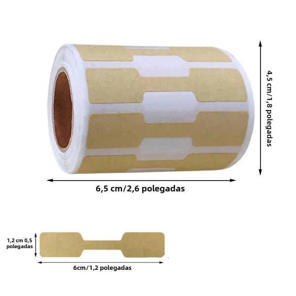 Imagem de Adesivos De Preço De Papel Kraft Branco 500 Peças Etiquetas Autoadesivas De Joias Para Anel Colar