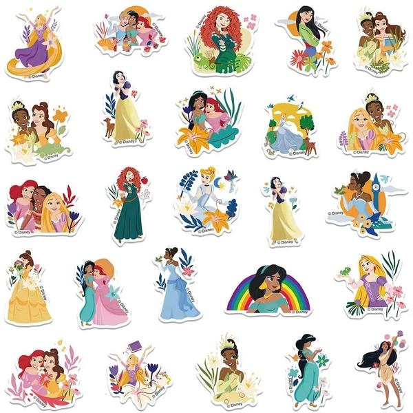 Imagem de Adesivos Disney Princesa - 50 Peças com Branca de Neve, Ariel, Bela e Mais