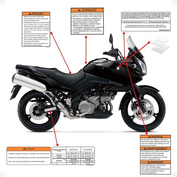 Imagem de Adesivos Etiqueta Advertência Compatível Suzuki Vstrom 2009