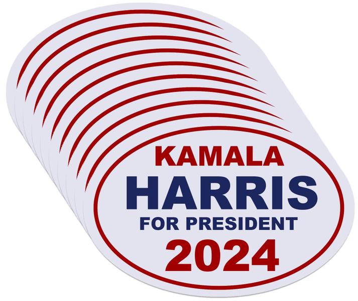 Imagem de Adesivos FEUENS Kamala Harris para Presidente 2024 x10 brancos