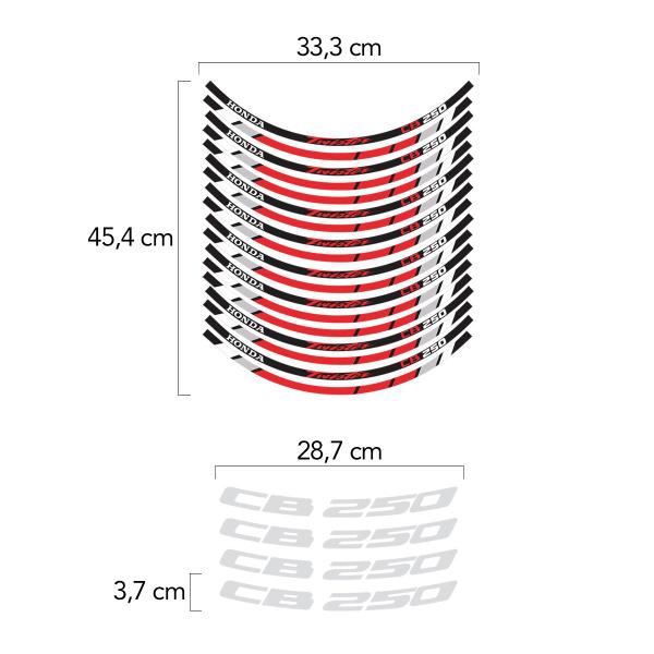 Imagem de Adesivos Filete Roda Honda Twister Cb 250 Vermelho Refletivo