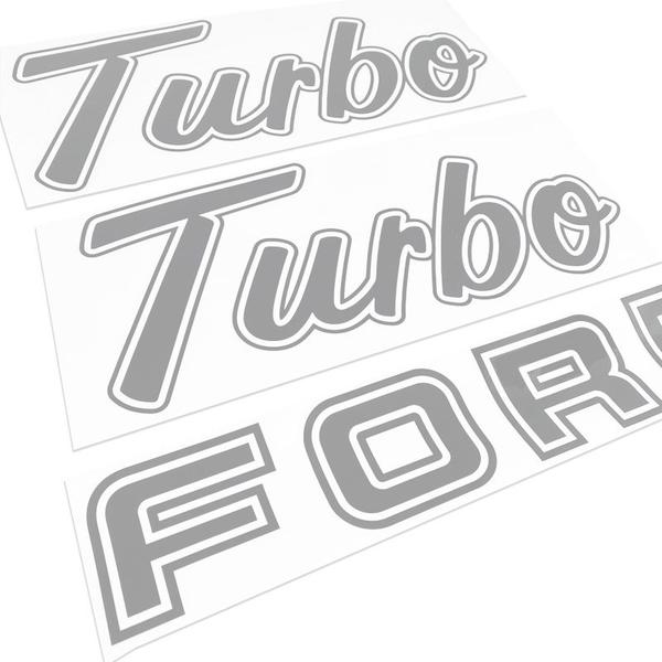 Imagem de Adesivos Ford Turbo F-1000 1993 1994 1995 Emblemas Prata