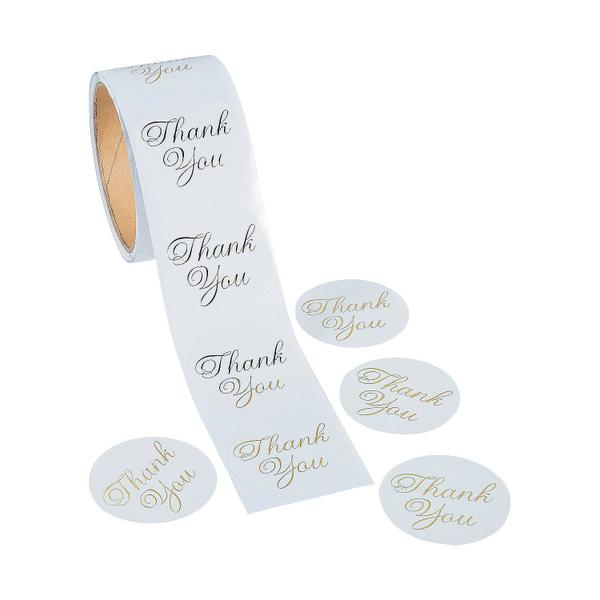 Imagem de Adesivos Fun Express Gold Foil Thank You 5 cm e 100 peças