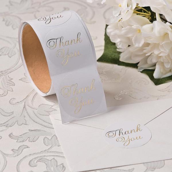 Imagem de Adesivos Fun Express Gold Foil Thank You 5 cm e 100 peças