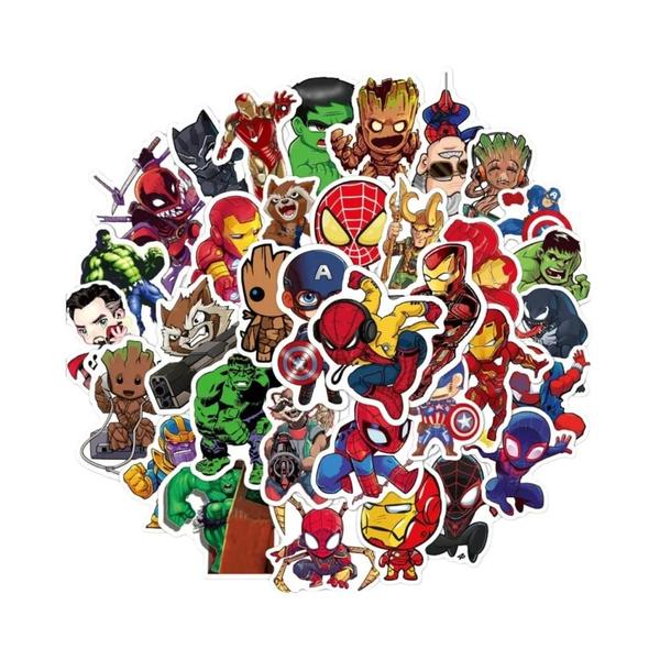 Imagem de Adesivos Kawaii Disney Vingadores - Super-heróis - Pacote com 10, 30 ou 50 Unidades