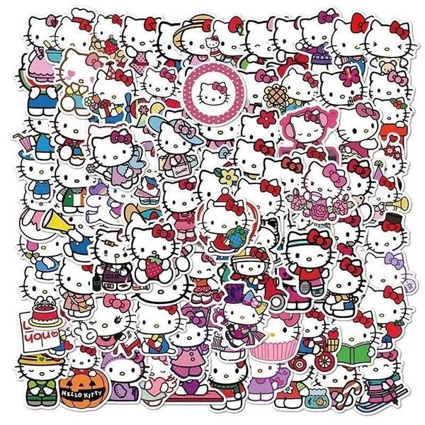 Imagem de Adesivos Kawaii Sanrio (100 Peças) - My Melody, Kuromi, Hello Kitty - DIY para Meninas