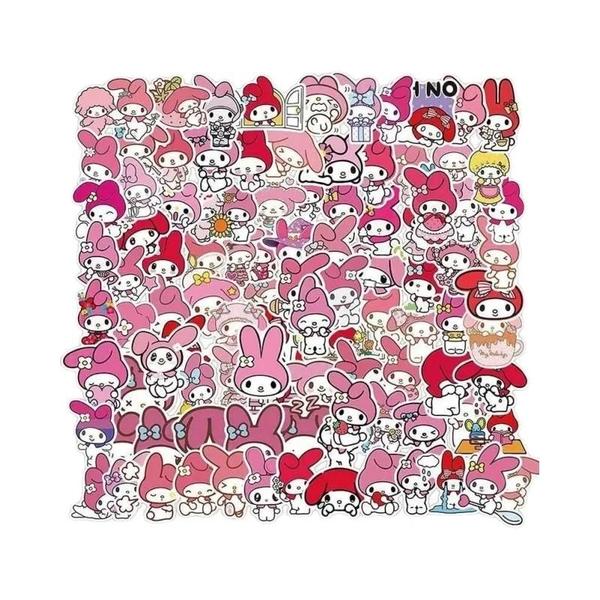 Imagem de Adesivos Kawaii Sanrio (100 Peças) - My Melody, Kuromi, Hello Kitty - DIY para Meninas