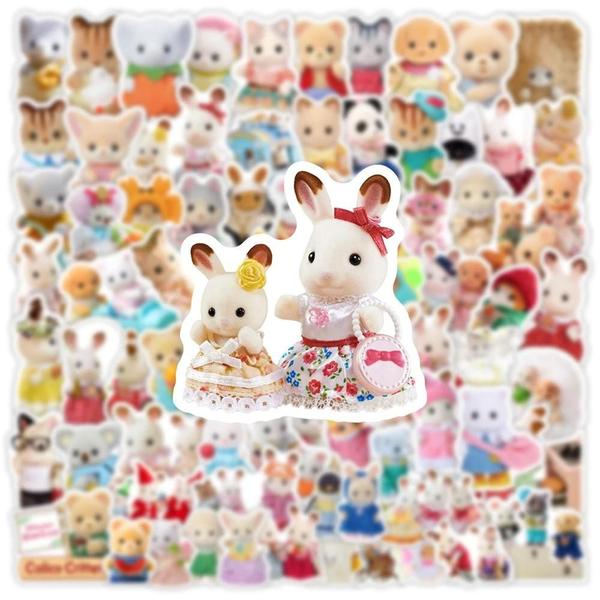 Imagem de Adesivos Kawaii Sylvanian Families - 103050100 Peças - Decalques de Anime