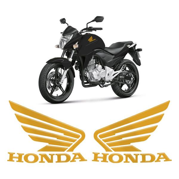 Imagem de Adesivos Moto Honda Cb 300r Asas Emblemas Dourado Tanque