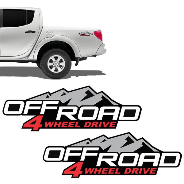 Imagem de Adesivos Off Road 4 Wheel Drive Emblema Lateral Decorativo