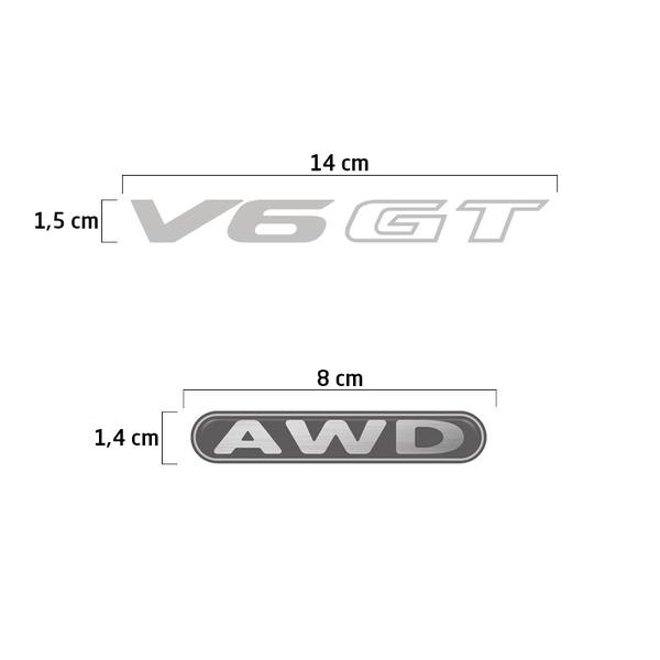 Imagem de Adesivos Outlander Awd V6 Gt 2007/2013 Tampa Traseira Prata