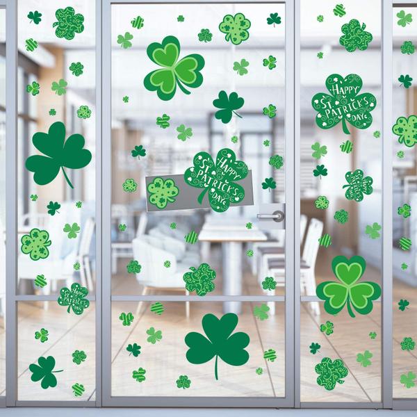 Imagem de Adesivos para janelas AKEROCK St Patricks Day Shamrock 109 unidades