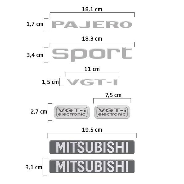 Imagem de Adesivos Para Pajero Sport Vgt-i 2009 Emblema Prata Genérico