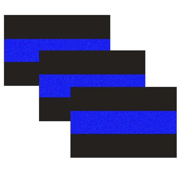 Imagem de Adesivos para para-choque, pacote com 3 adesivos Reflective Police Thin Blue Line