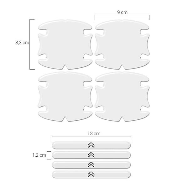 Imagem de Adesivos Protetor Maçaneta Citroën C3 C4 Aircross Resinado