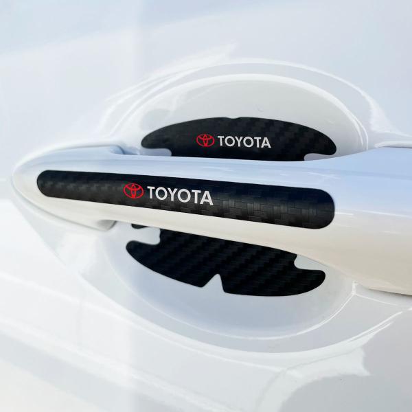 Imagem de Adesivos Protetor Maçaneta Linha Toyota Carbono Decorativo