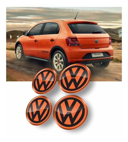 Imagem de Adesivos Resinados Centro De Roda Volkswagen 48mm Laranja