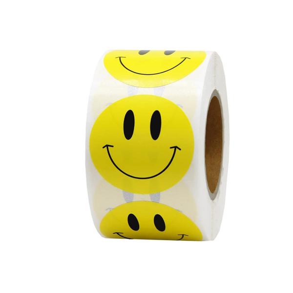 Imagem de Adesivos Roll Hcode Happy Face Circle Dots 500 peças