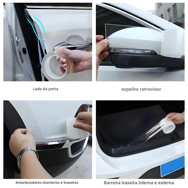 Imagem de Adesivos Transparentes para Proteção de Batente de Porta de Carro - Película Anti-Riscos