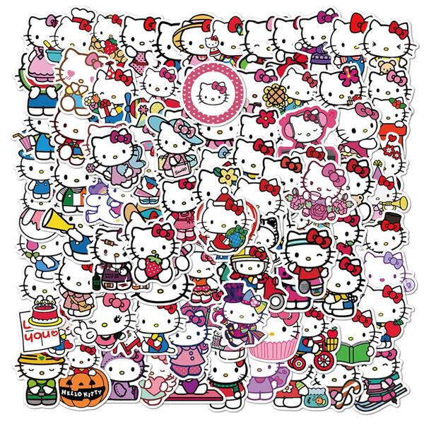 Imagem de Adesivos YONGAI Hello Kitty impermeáveis 100 unidades para crianças