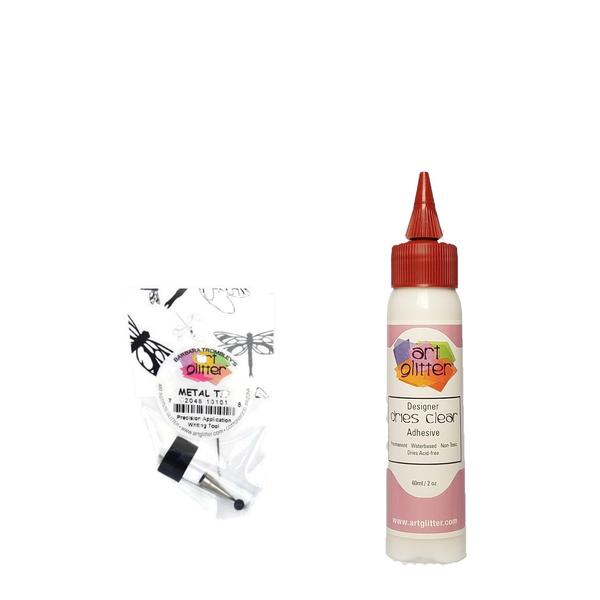 Imagem de Adhesive Art Glitter Glue Designer seca, transparente, 60 ml com ponta