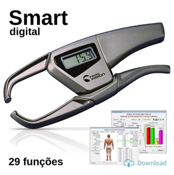 Imagem de Adipômetro Cientifíco Digital Smart Cinza ( 29 Funções ) Com Software
