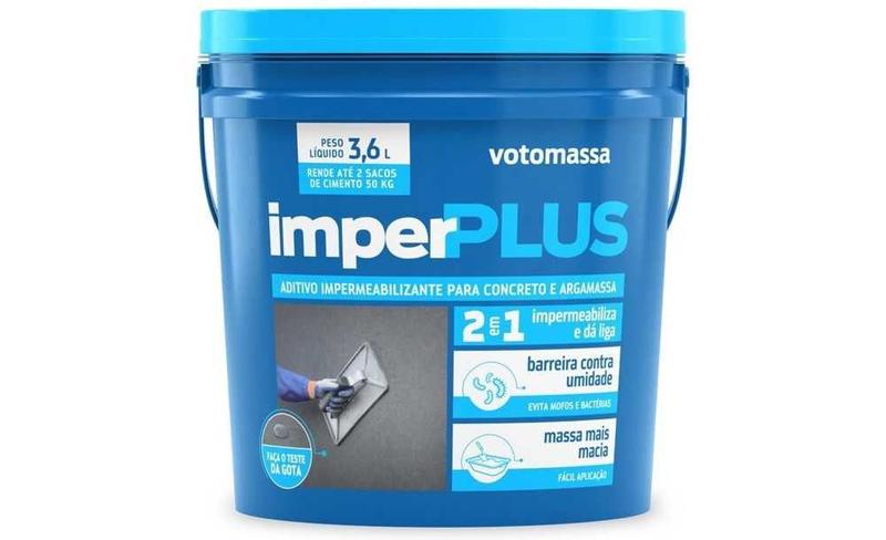 Imagem de Aditivo Argamassa E Concreto Imperplus  3.6Lt - Votomassa