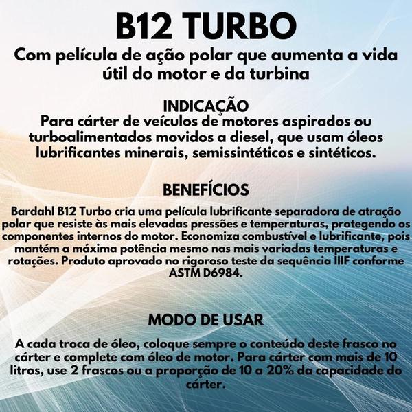 Imagem de Aditivo Bardahl B12 Turbo 1 Litro Motor Diesel Caminhonete Caminhão Ônibus Carter Turbo Aspirado