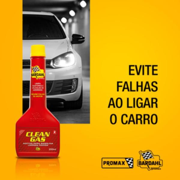 Imagem de Aditivo bardahl clean gas limpeza combustivel motor gasolina 200ml limpa bico e carburadores