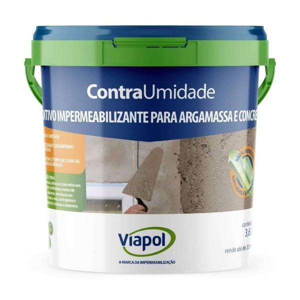 Imagem de Aditivo Impermeabilizante Contra Umidade Para Argamassa E Concreto 3.6 L Viapol