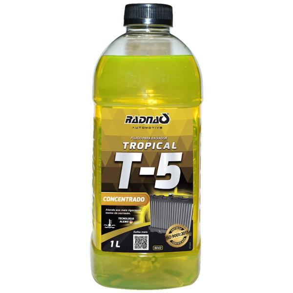 Imagem de Aditivo Radiador T-5 Amarelo 1L diluir em 40% Aditivo 60% bi desmineralisada Compostos Quimicos Alta Performance Que Auxiliam Na Troca Termica Sistema