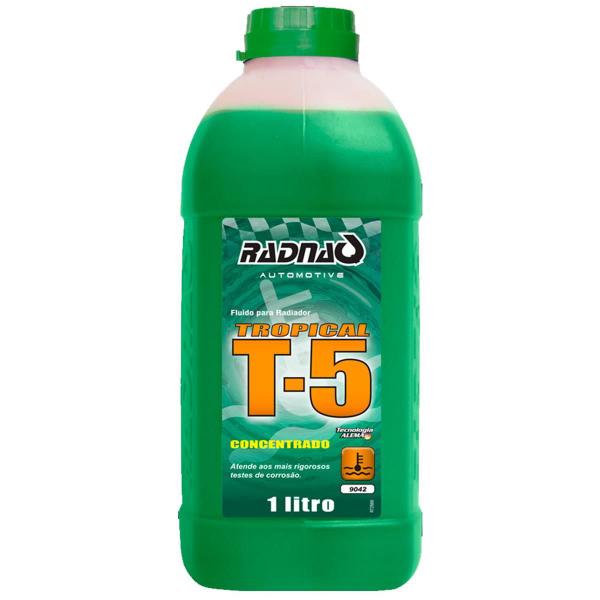 Imagem de Aditivo Radiador T-5 Tropical Verde 1L diluir em 40% Aditivo 60% bi desmineralisada Compostos Quimicos Alta Performance Que Auxiliam Na Troca Termica 