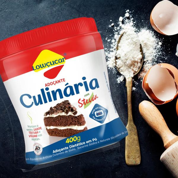 Adoçante Culinária Lowçucar com Stevia 400g Imagem de Adoçante Culinária Lowçucar com Stevia 400g