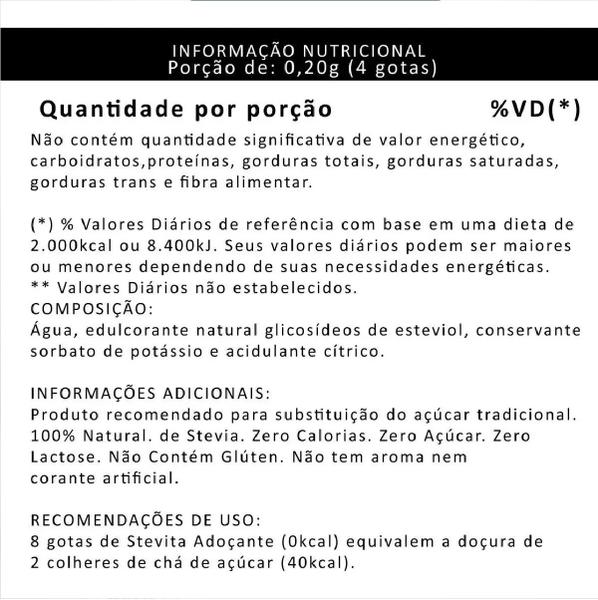 Imagem de Adoçante Dietético Stevia 100ml 100% Natural Não Amarga