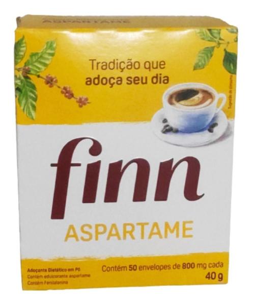 Imagem de Adoçante Em Pó Aspartame Finn 300 Un De Sachê Diet 6 Caixas