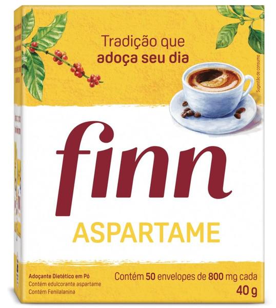 Adoçante Finn Aspartame Em Pó Com 50 Envelopes Imagem de Adoçante Finn Aspartame Em Pó Com 50 Envelopes