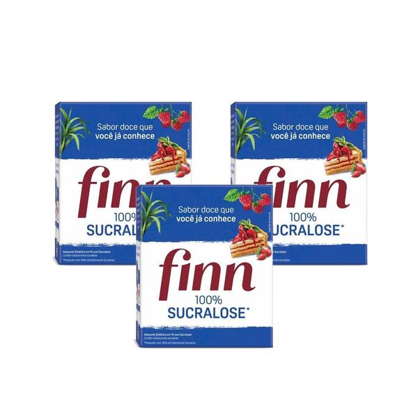 Adoçante Finn Pó Sucralose C/50 Envelopes Pequenos Kit 3 Imagem de Adoçante Finn Pó Sucralose C/50 Envelopes Pequenos Kit 3