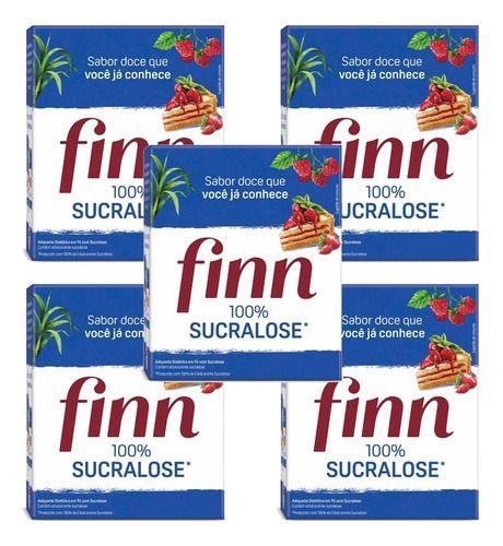 Imagem de Adoçante Finn Pó Sucralose C/50 Envelopes Pequenos Kit 5